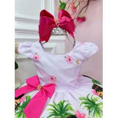 Vestido Infantil Moana Baby Lilás C/ Broche Luxo Festas