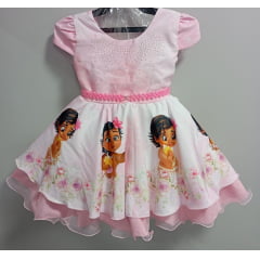 Vestido Infantil Moanna Baby Rosa Busto C/  Strass