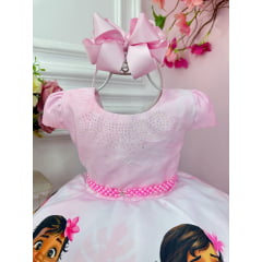 Vestido Infantil Moanna Baby Rosa Busto C/  Strass