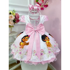 Vestido Infantil Moanna Baby Rosa Busto C/  Strass