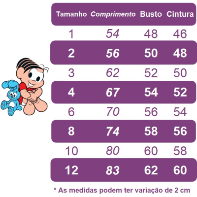Vestido Infantil Mônica e Sansão Vermelho Florido Luxo