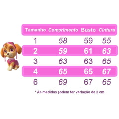Vestido Infantil Patrulha Canina Rosa C/ Cinto de Pérolas