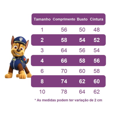 Vestido Infantil Patrulha Canina Rosa Barrado Chiclete