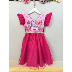 Vestido Infantil Patrulha Canina Sky Pink Festas