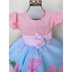Vestido Infantil Peppa Pig Rosa Festa Luxo