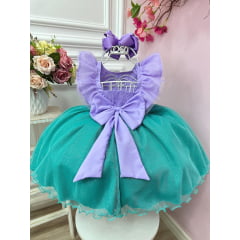 Vestido Infantil Pequena Sereia Busto C/ Babados Strass