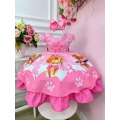 Vestido Infantil Pratulha Canina Skye C/ Pérolas Festas