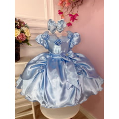 Vestido Infantil Princesa Elsa e Anna Cinderela Luxo