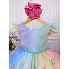 Vestido Infantil Princesa Festa Colorido Strass