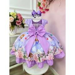 Vestido Infantil Princesa Sôfia C/ Cinto de Pérolas Festas