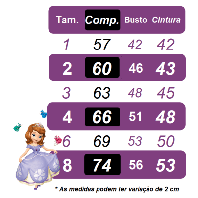 Vestido Infantil Princesa Sofia Lilás Festas C/ Pérolas