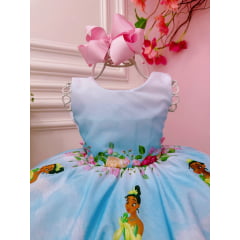 Vestido Infantil Princesa Tiana e o Sapo no Bosque Festas