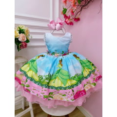 Vestido Infantil Princesa Tiana e o Sapo no Bosque Festas