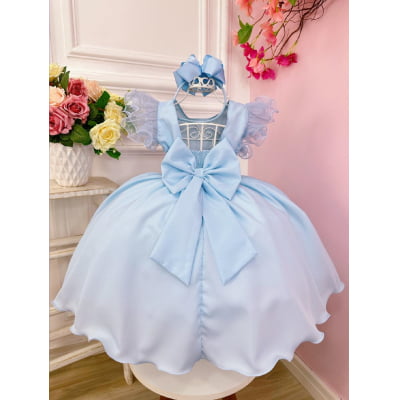 Vestido Infantil Princesas Frozen Elsa e Anna C/ Capa
