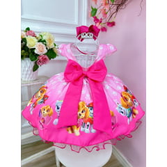 Vestido Infantil Rosa da Patrulha Canina Sky Festas