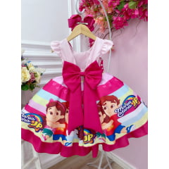 Vestido Infantil Rosa Maria Clara e JP Luxo