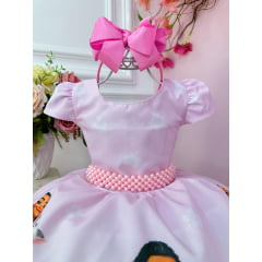 Vestido Infantil Rosa Moana na Praia Festas Luxo