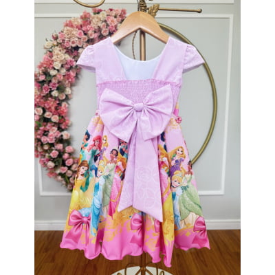 Vestido Infantil Rosa Princesas Festas e Luxo