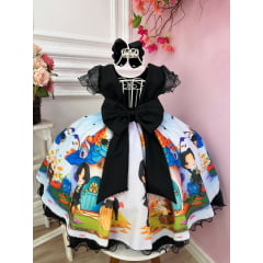 Vestido Infantil Halloween Preto Busto Strass