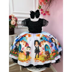 Vestido Infantil Halloween Preto Busto Strass