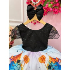 Vestido Infantil Halloween Preto Busto Strass