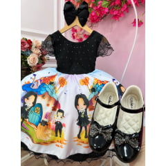 Vestido Infantil Halloween Preto Busto Strass