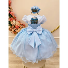 Vestido Infantil Azul Claro Jardim Encantado Daminha Festas