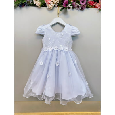 Vestido Infantil Branco Jardim Encantado Festa C/ Renda Luxo
