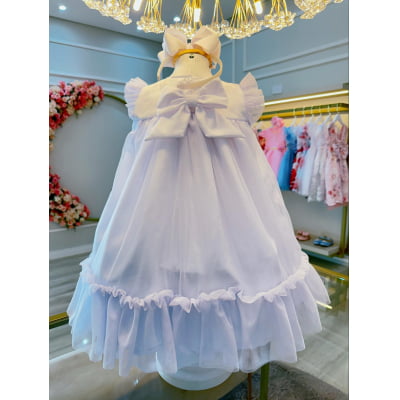 Vestido Infantil Branco Jardim Encantado Luxo