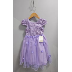 Vestido Infantil Lilás Jardim Encantado Damas Com Renda