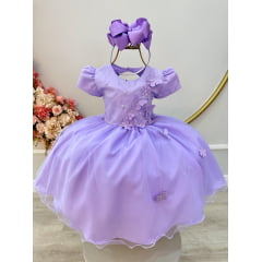 Vestido Infantil Lilás Jardim Encantado Daminha Festas