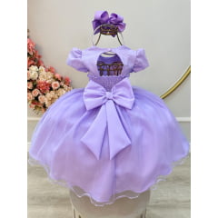Vestido Infantil Lilás Jardim Encantado Daminha Festas