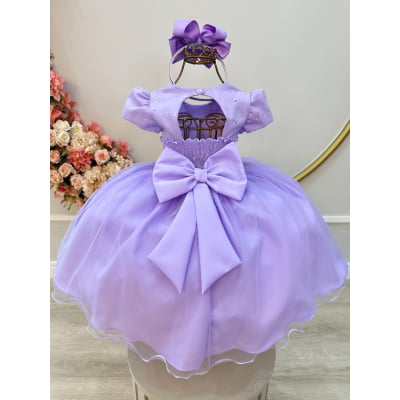 Vestido Infantil Lilás Jardim Encantado Daminha Festas