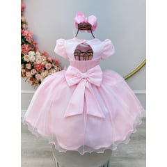 Vestido Infantil Rosa Claro Jardim Encantado Daminha Festas