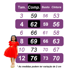 Vestido Infantil Trapézio Vermelho Festas