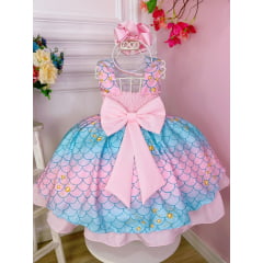 Vestido Infantil Tay Day Sereia Princesa Luxo Festa