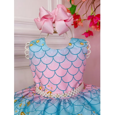 Vestido Infantil Tay Day Sereia Princesa Luxo Festa