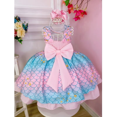 Vestido Infantil Tay Day Sereia Princesa Luxo Festa