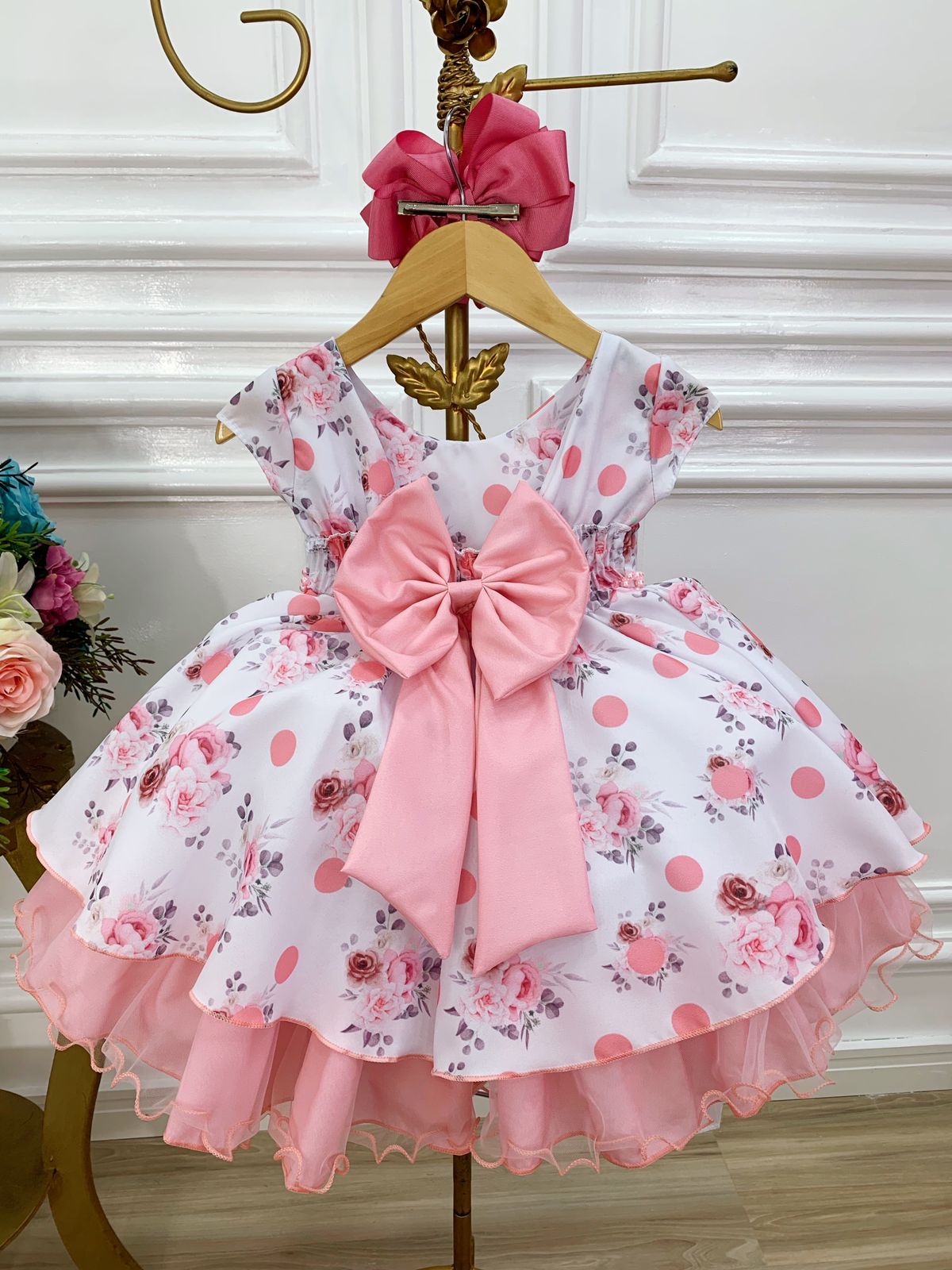 Vestido Infantil Branco Bebê Princesa Luxo Festa Pérolas - Rosa Charmosa  Atacado