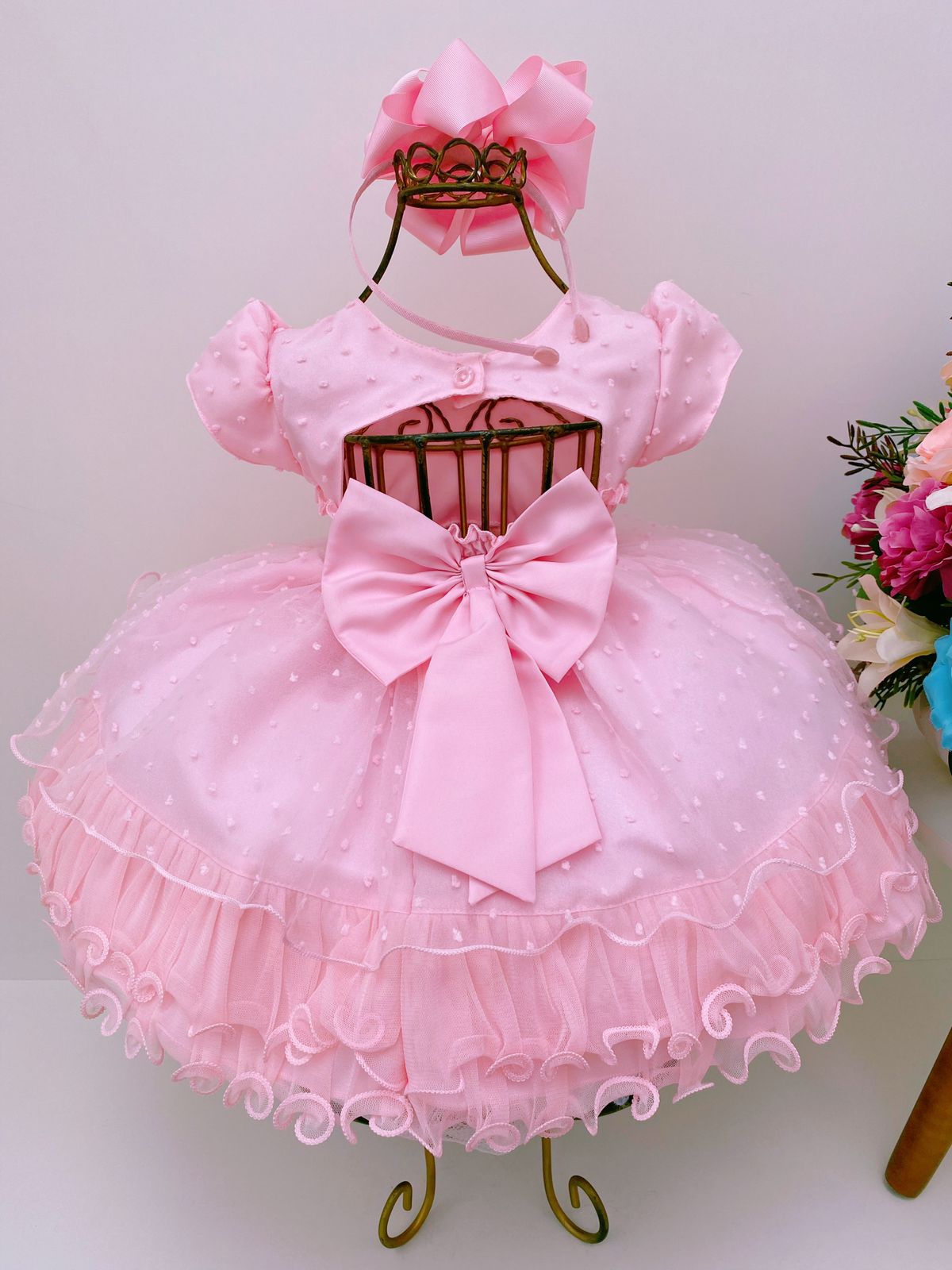 Vestido infantil de peça única com cinto, vestidos rosa para bebês, roupas  kawaii, estilo arejado, moda Y2K, 1-8Y, novo, quente, 2023