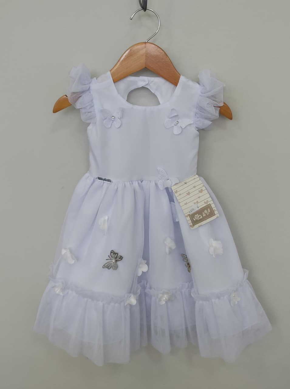 Vestido Bebê Branco Jardim Encantado Luxo