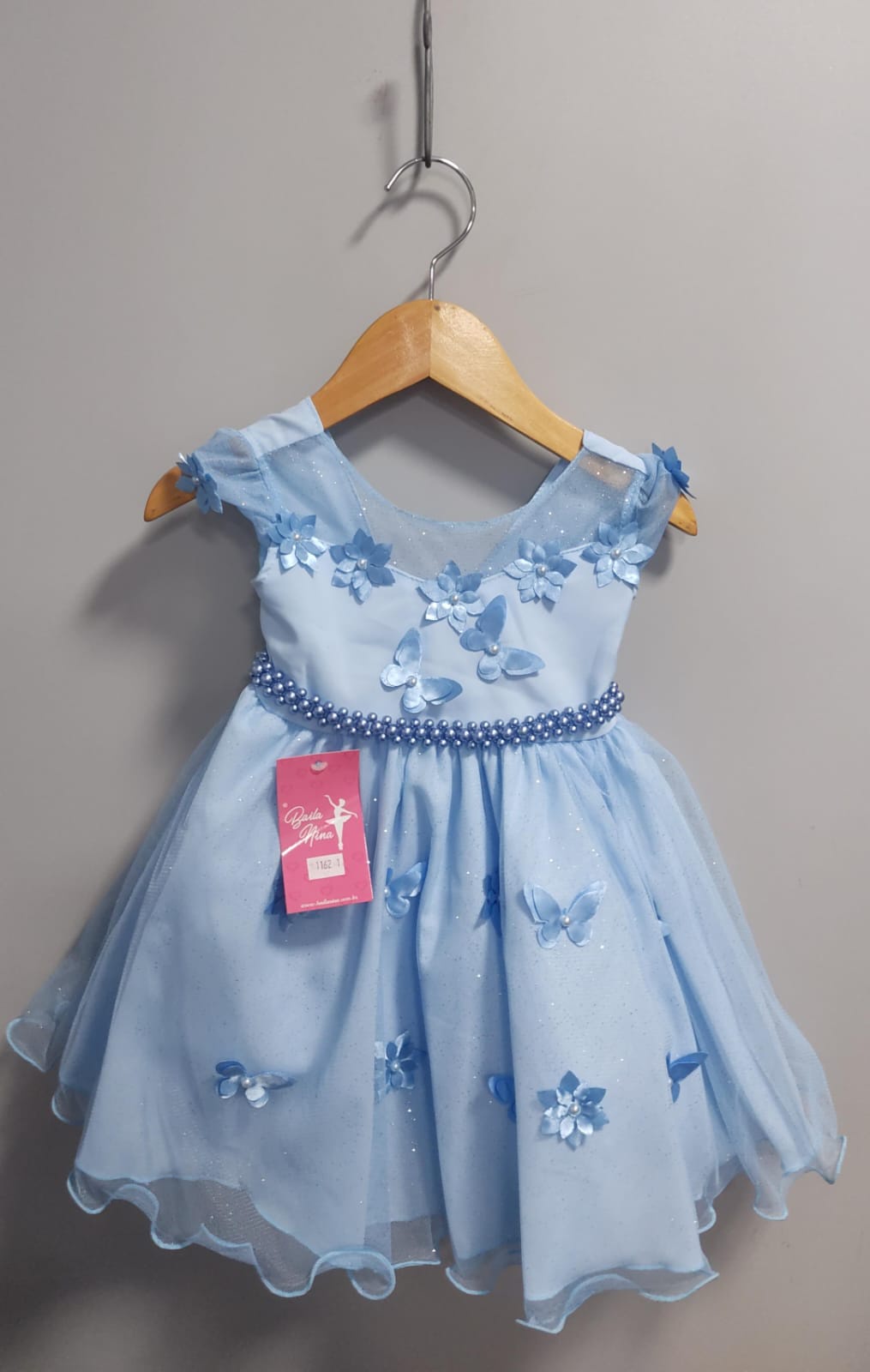 Vestido Infantil Azul Claro Jardim Encantado Festas Luxo