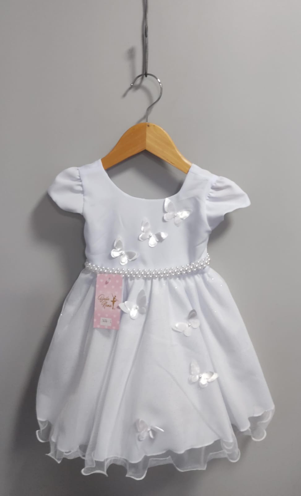 Vestido Infantil Branco Jardim Encantado Festas Luxo