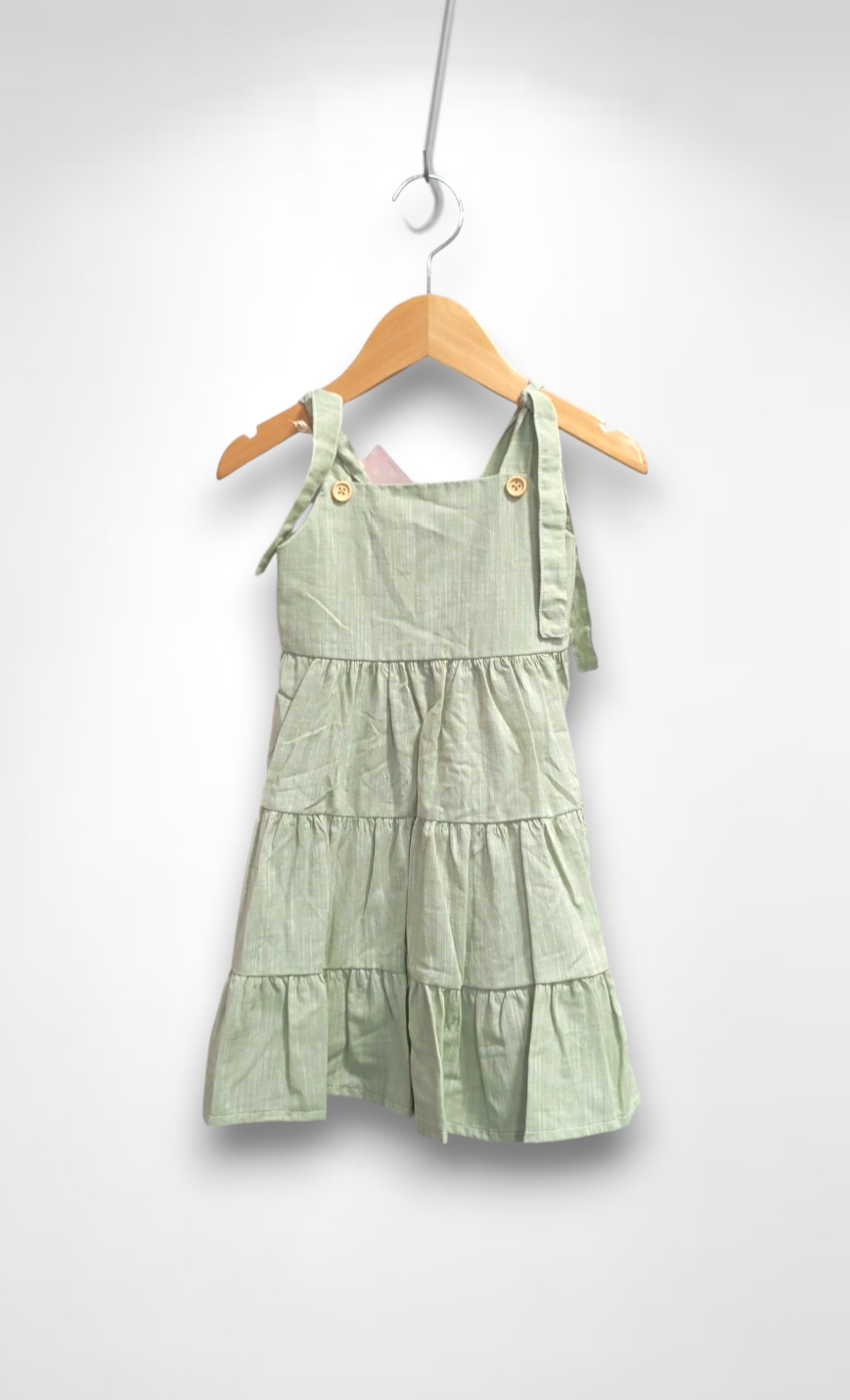 Vestido Infantil de Alça Verde Casual Festas Luxo