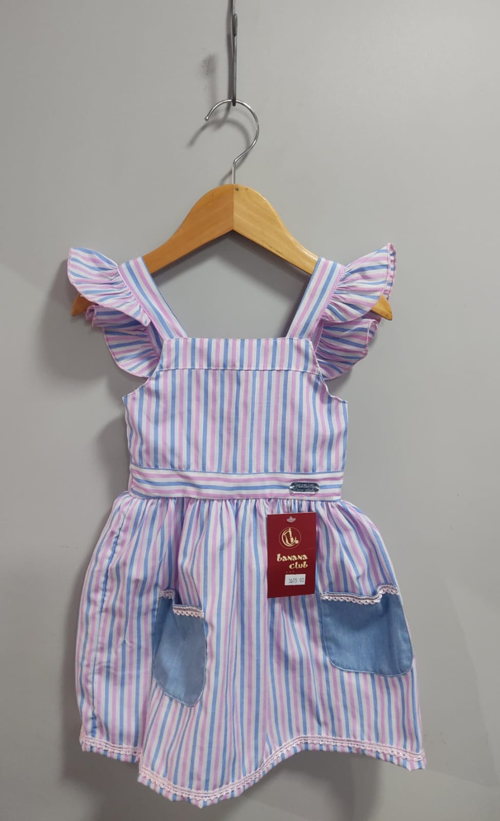 Vestido Infantil Casual Primavera Verão Listras Coloridas