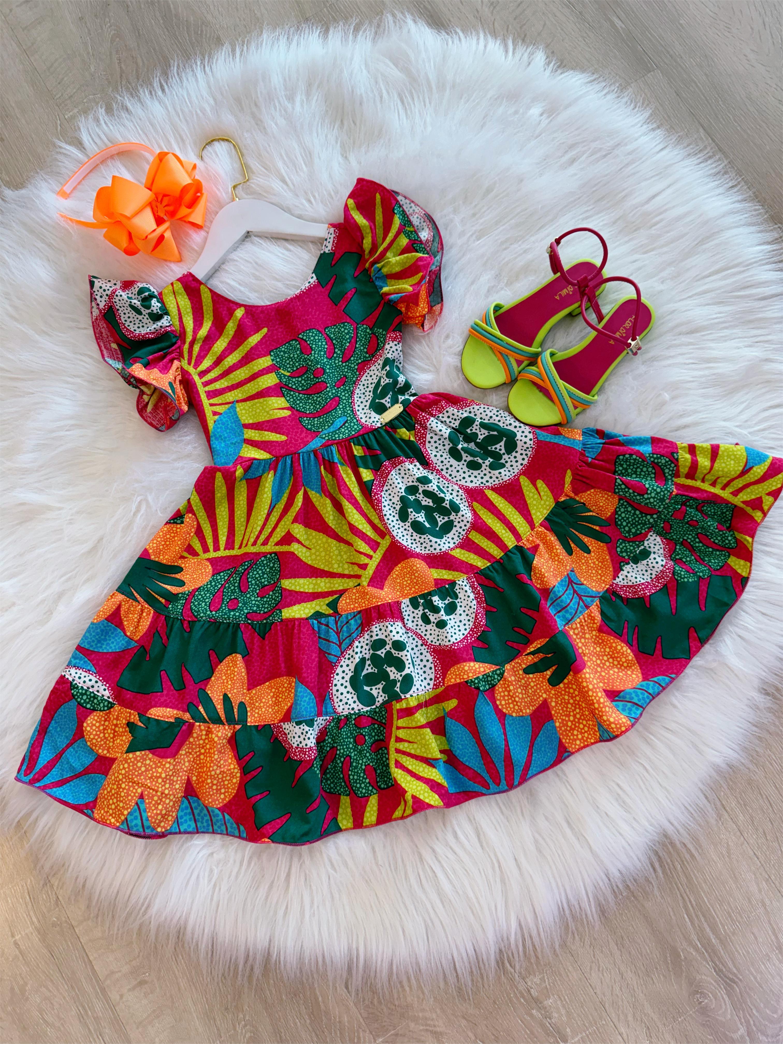 Vestido Infantil Primavera Verão Florido Casual Festas