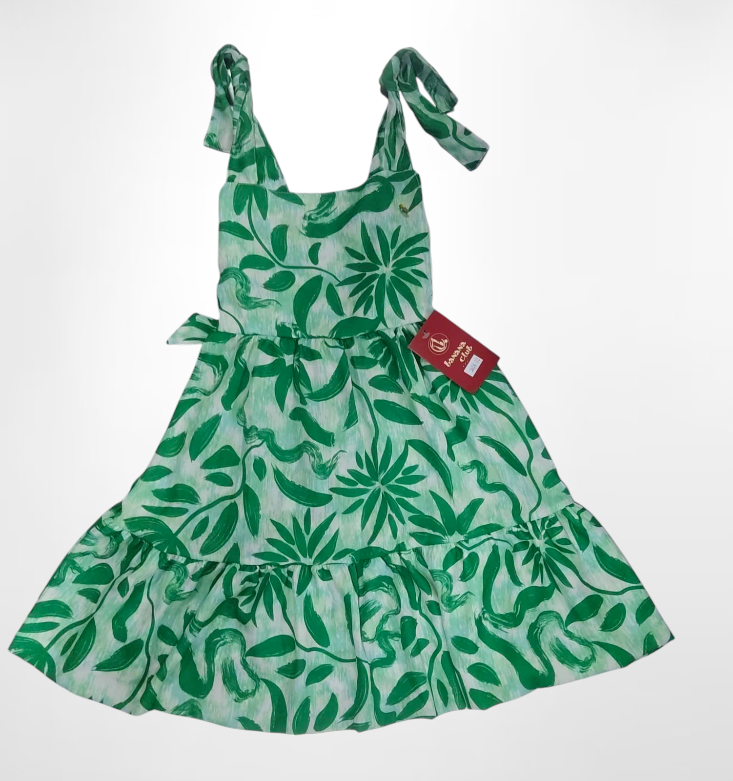 Vestido Infantil Primavera Verão Florido Verde Festas Casual