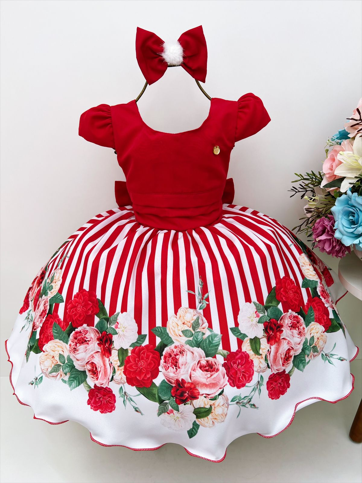 Vestido Princesa Vermelho - Comprar em Loja Pimpolho