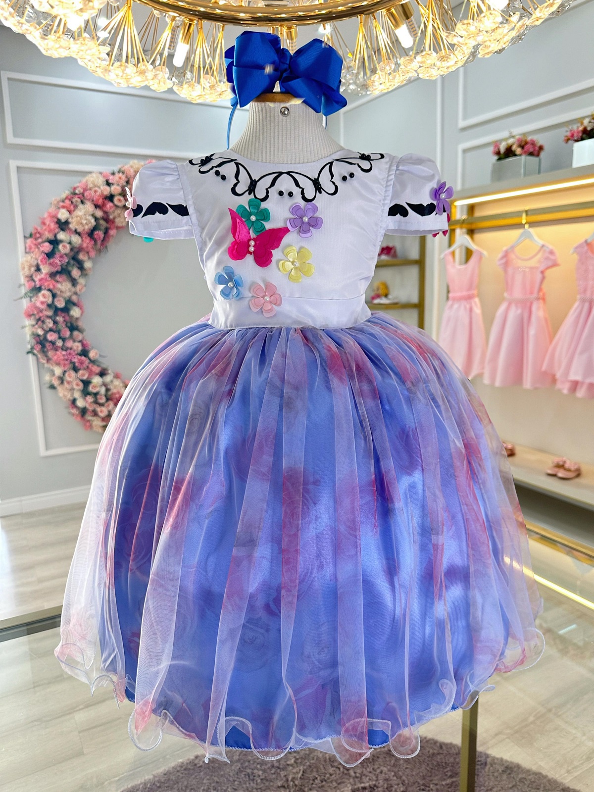 Vestido Infantil Jardim Encantado C/ Apliques Festas