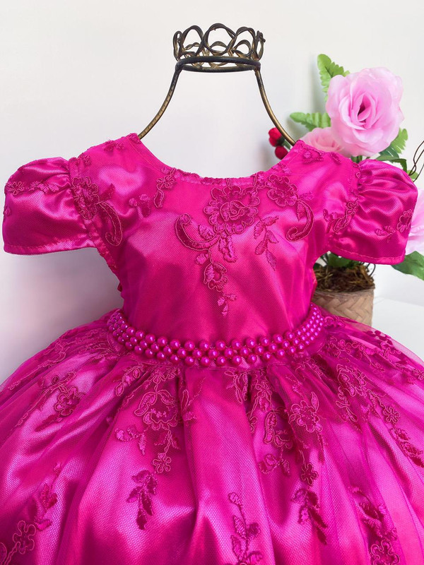 Vestido Festa Infantil Rosa Bebê Princesa Aniversário Realez em Promoção na  Americanas